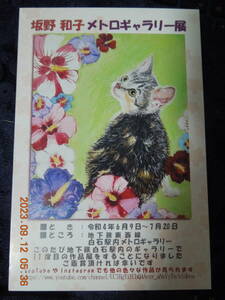  slope . Kazuko postcard / cat picture me Toro guarantee Lee exhibition / illustration card 