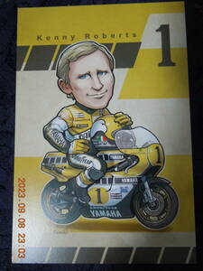 ケニー・ロバーツ (Kenny Roberts) ポストカード / 藤原らんか 描き下ろしイラストカード