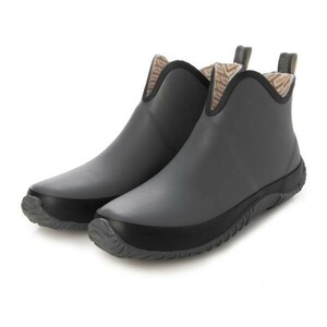 JW_20089 outlet men's 27.0cm gray rain shoes natural rubber waterproof . slide bottom wear resistance . bending . weather resistant 