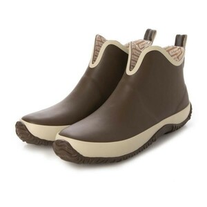 JW_20089 outlet lady's 22.5cm Brown rain shoes natural rubber waterproof . slide bottom wear resistance . bending . weather resistant 