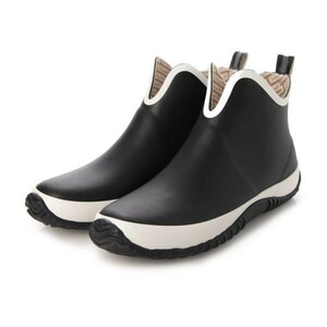 JW_20089 outlet men's 28.0cm black / white rain shoes natural rubber waterproof . slide bottom wear resistance . bending . weather resistant 