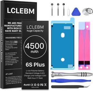 LCLEBM iPhone6s Plus 対応 バッテリー 4500mAh 大容量 交換用 バッテリー PSE準拠 — 標準工具セ