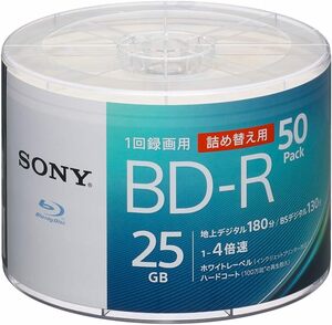 ソニー(SONY) ブルーレイディスク BD-R 25GB (1枚あたり地デジ約3時間) 1回録画用 50枚入り 4倍速ダビング対