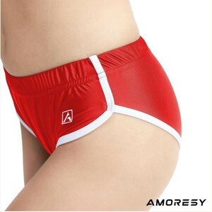 ・送料390円 AMORESY Celaeno フィットネスヨガビーチ ショーツ 082(RED)ＸＸＸＬ