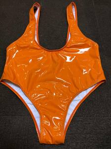  including in a package un- possible * postage 390 jpy super lustre super stretch costume extension extension high leg Leotard ( orange )XXL