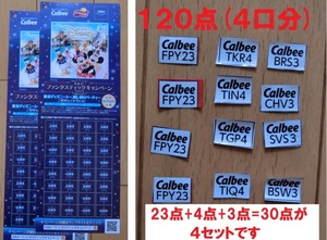 5のつく日300円引きクーポン 120点 4口分 送料63円 カルビーファンタスティックキャンペーン 2024 Calbee 応募券 ディズニー 応募はがき2枚