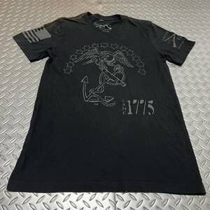 米軍放出品 Tシャツ　 USMC 半袖Tシャツ 1775 MARINE おしゃれBLACK (INV J#10)