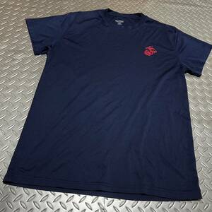 米軍放出品 Tシャツ　MARINES LARGE ネイビーブルー　おしゃれ LARGE (INV K#65)