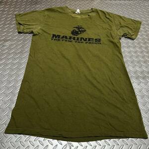 沖縄　米軍放出品 MARINE　Tシャツ　おしゃれ　OD MEDIUM (INV K#69)