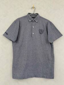 ZOY DRESS CODE INTERNATIONAL ポロシャツ サイズ2 メンズ ゾーイ ドレスコードインターナショナル GOLF ゴルフ 総柄 エンブレム
