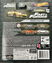 HW Hot WHeels ホットウィール FAST TUNERS FAST & FURIOUS Honda Civic ホンダ シビック EG EG6 ワイルドスピード ワイスピ イエロー_画像7