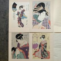 【浮世絵】「江戸伝承大錦手摺木版画 秘蔵浮世絵美人画撰」喜多川歌麿 渓斎英泉 歌川豊國 鈴木春信 歌川國貞 鳥居清長 17枚 初出し ukiyoe_画像9