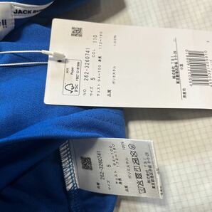 新品正規品 ジャックバニー パーリーゲイツ サイズ5 ディンプルメッシュ素材 ポロシャツ ブルー 大里桃子コラボ 送料無料の画像5