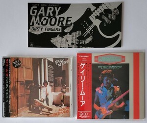 GARY MOORE CD2枚 ステッカー BACK ON THE STREETS WE WANT MOORE LIVE 紙ジャケ ライヴ ゲイリー・ムーア 特典 STICKER DIRTY FINGERS
