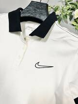 NIKE GOLF DRI-FIT　ナイキ　ゴルフウェア　ポロシャツ　カラー切替　半そで　ホワイト×ブラック　 レディースL_画像3