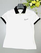 NIKE GOLF DRI-FIT　ナイキ　ゴルフウェア　ポロシャツ　カラー切替　半そで　ホワイト×ブラック　 レディースL_画像6