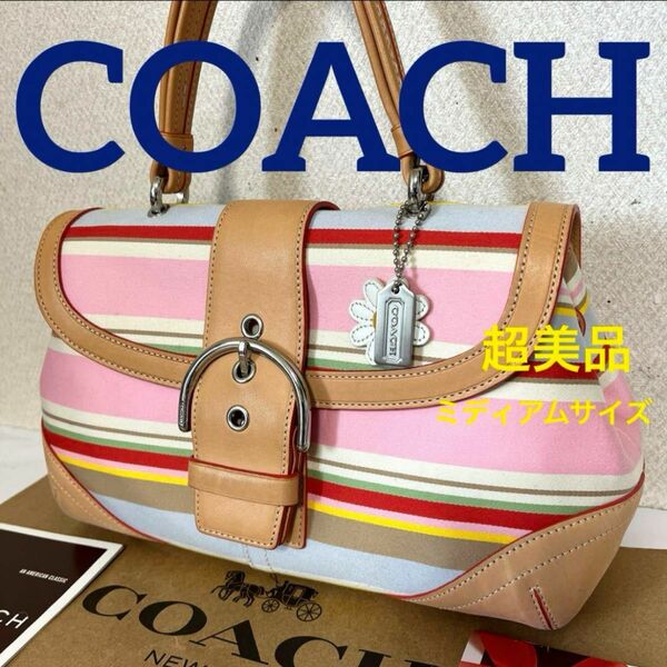 COACH超美品(^^)マルチカラーミディアムハンドバック