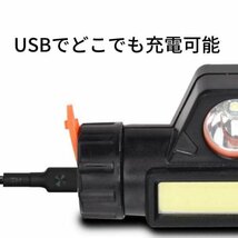 LED ヘッドライト キャンプ 1台 釣り アウトドア 明るい 充電式 超強力_画像2