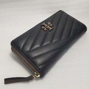 Tory Burch トリーバーチ 財布 長財布 キルティング レザー ラウンドファスナー ブラック ブラウン