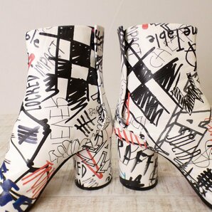 メゾンマルジェラ Maison Margiela TABI 落書き たび ブーツ 【L's(36)/17万円/白地/Bランク箱付】b4AE0の画像4