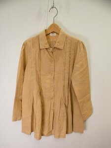  Alberta Ferretti ferretti studio flax A line big shirt [L's(.42)/beige/S rank ]b4Z