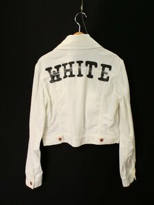 オフホワイト OFF-WHITE 19SS 「バック WHITE」デニムジャケット【L's(ＸＳ)/11.9万円/ホワイト/Sランク】b4A00