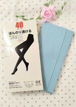 【新品未使用品】ほんのり透ける40デニール　タイツ　パンティストッキング　パンスト　ストッキング　水色_画像1