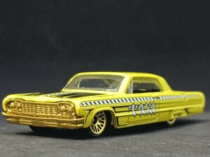 ◆ホットウィール/Hot Wheels(約1/64)◆'64 シボレー インパラ(黄/TAXI)◆ルース/傷少良品★夢屋HW053★