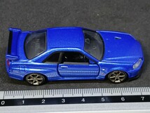 ◆トミカプレミアム(1/62)◆日産 スカイライン GT-R V-specⅡ Nur(R34/青メタ)◆箱なし/ルース/傷少良品★夢屋TP075★_画像6