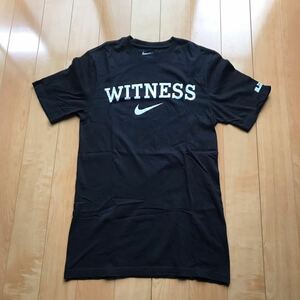 ナイキ WITNESS ロゴTシャツ 半袖 クルーネック NIKE ブラック×ロゴホワイト S