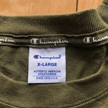 チャンピオン ポケットTシャツ コットン 袖ロゴ 半袖 Champion カーキ XL_画像5