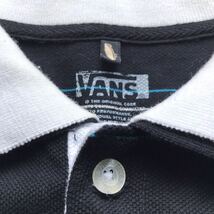 VANS スケートタブ ポロシャツ ボーダー 半袖 ブラック ヴァンズ_画像3