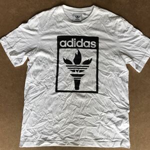 7-2 adidas 聖火ロゴTシャツ ホワイト ブラック Tee Tシャツ メンズ レディース アディダス 半袖