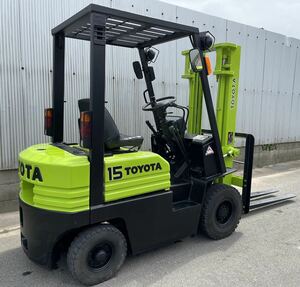 Toyota　forklift1.5tonne 5FGL15 MTvehicle 2379hours　fork　ガソリン 1.5t 3m TOYOTA マニュアル 千葉Prefecture　下取可能