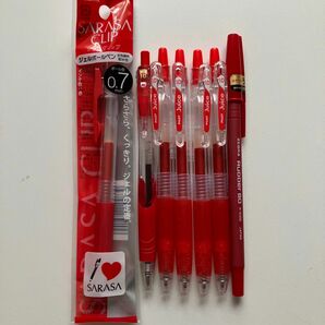 赤ボールペン7本　未使用品