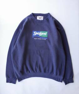 90's ビンテージ USA製　OARSMAN クルーネック スウェット トレーナー　XL ネイビー 企業系 刺繍デザイン アメカジ