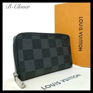 【極上美品/2018年製】LOUIS VUITTON ルイヴィトン ダミエグラフィット ジッピーコインパース N63076 小銭入れ コインケース ブラック 黒