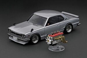 イグニッションモデル WEB限定 1/18 Nissan Skyline 2000 GT-R (KPGC10) Silver 10th Anniversary With Engine IG3234 ハコスカ S20