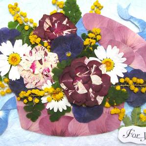 ☆押し花素材☆バラとミモザのプレゼントBOX☆26サイズの画像2