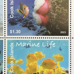 クック諸島 2023年発行 ヤドカリ 魚 クマノミ 海の生物 切手 未使用 NHの画像3