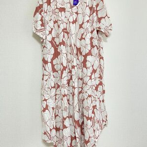 ワンピース　ピンク　ロング　バリ島　新品未使用　タグ付き　パジャマ　ルームウェア　半袖　花柄