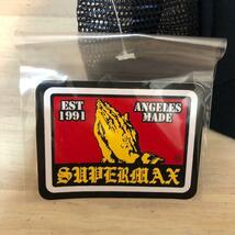 ◎SUPERMAX HARDWARE スーパーマックス ステッカー付 トラッカーネイビーCAP 合掌 ロサンゼルス LA Streetbrand チカーノ Lowrider #7_画像3