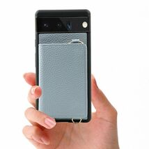 【新品アウトレット】背面カード入れ付き Google Pixel 6a ケース グリーン スマホケース カバー カード収納 マグネットなし ピクセル6a_画像4