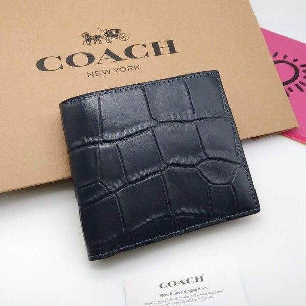 新作　新品　COACH　折り財布　メンズ