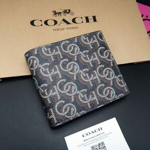 新作　新品　COACH　折り財布　メンズ　人気の小銭入れ付き