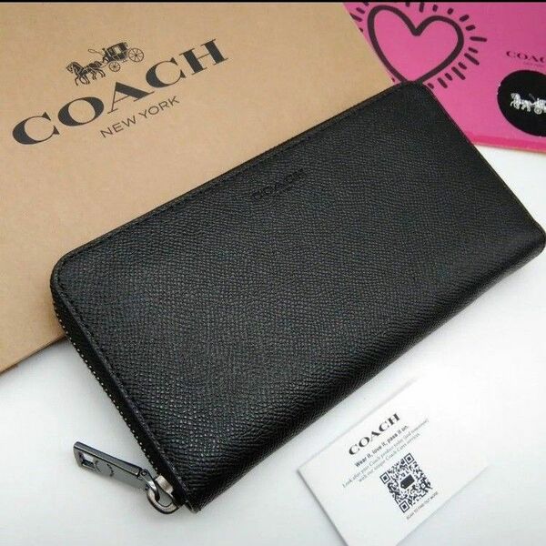 新作　新品　COACH　長財布　ブラック　メンズ