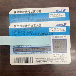 【大黒屋】ANA株主優待券2枚セット 有効期限2024年 5月31日迄　