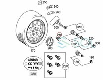 ベンツ W164 W166 ホイールボルト M14X1.5 首下27mm HEX17 全長45mm 純正仕様 5本セット ML350 ML500 ML550 ML63 0009908307 出荷締切18時_画像2