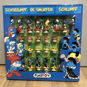 [Неокрытый] Smurf Smurf Chess Set Figure Plastoy Редкий продукт