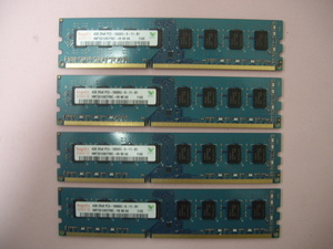 【送料無料】 デスクトップPC用メモリ SK hynix DDR3-1333 (PC3-10600U) 16GB（4GBx4枚）
